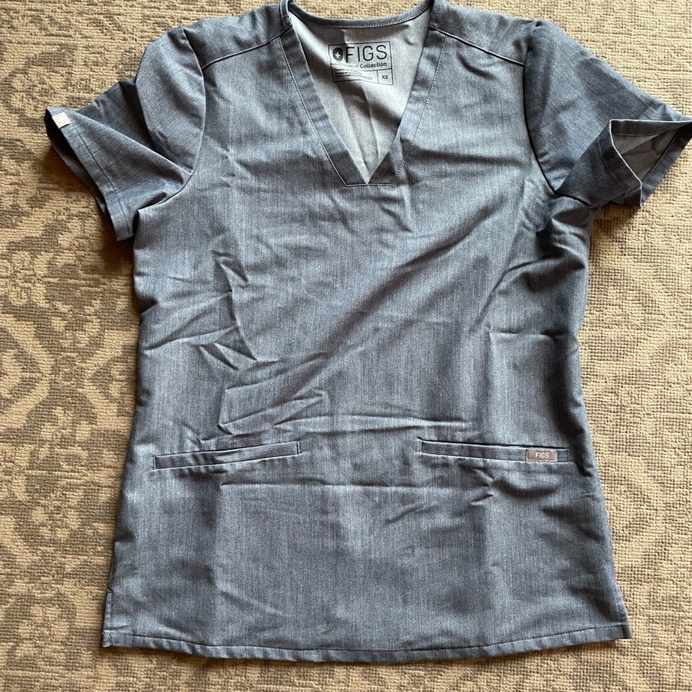 Figs Xs heathered denim casma